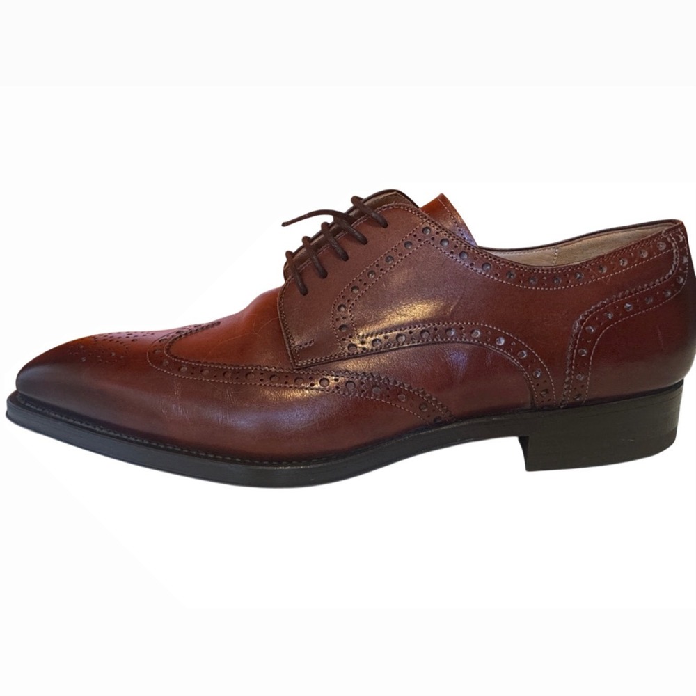 Magnanni Wingtip Oxford Mens 12 Brown Leather Brogue Lace Up Dress Shoes 17529